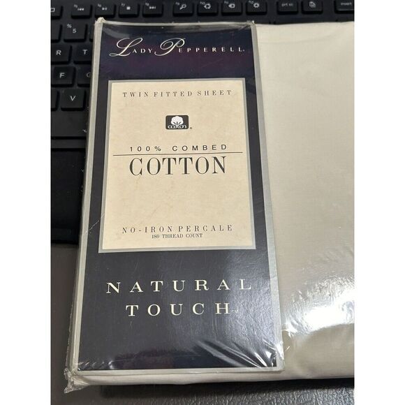 LADY PEPPERELL NO-IRON PERCALE TWIN FITTED and Flat Sheet 180 Thread Count - Picture 5 of 6